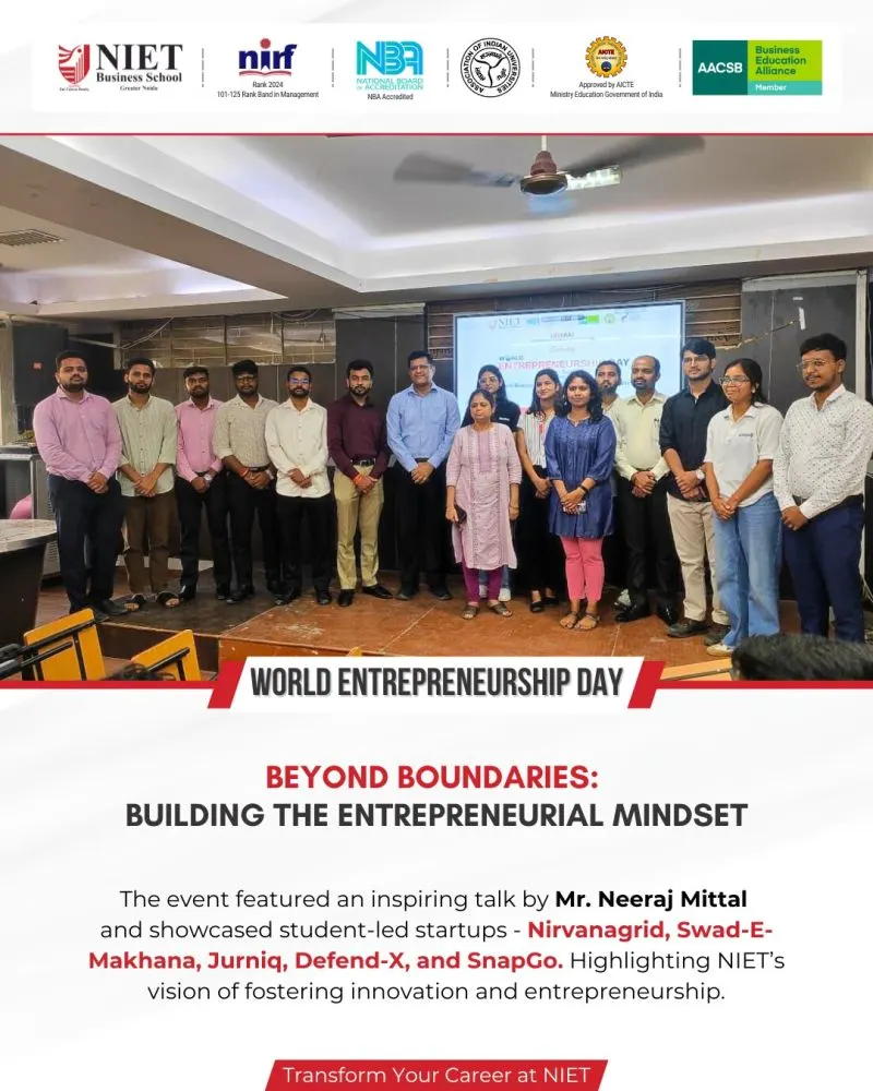 Celebrating World Entrepreneurship Day at NIET Business School!