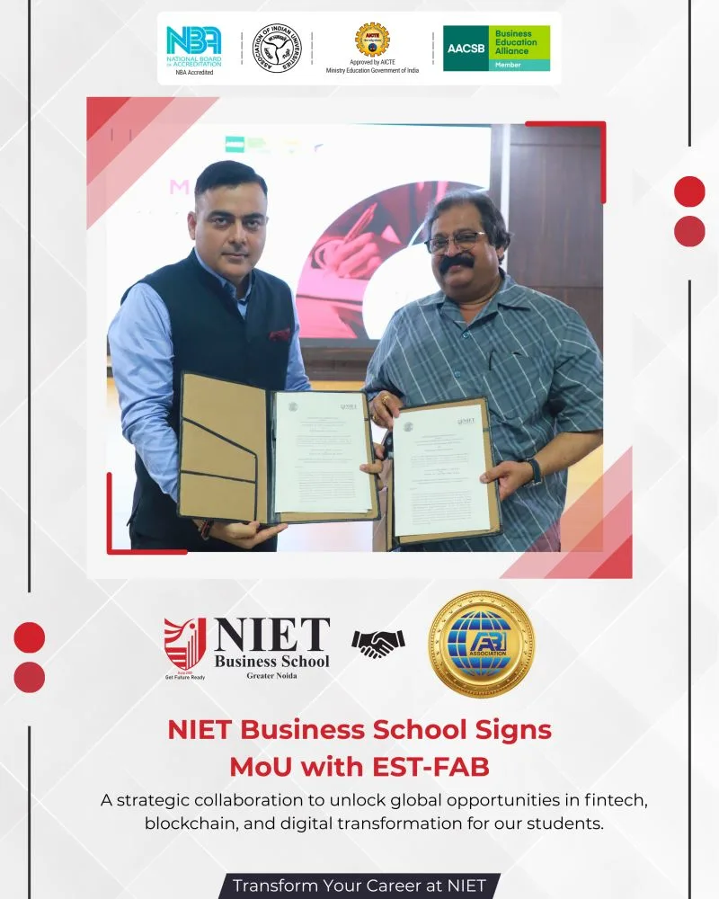 Signing of an MoU with EST-FAB at NIET Business School