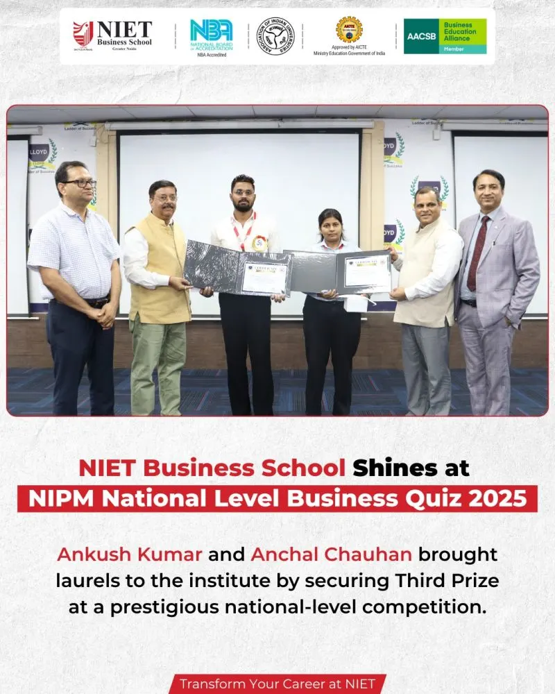 Proud Moment for NIET Business School!