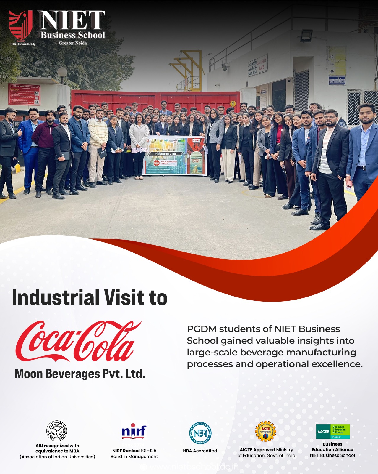 NIET PGDM Students Visit Coca-Cola – Real-World Industry Insights