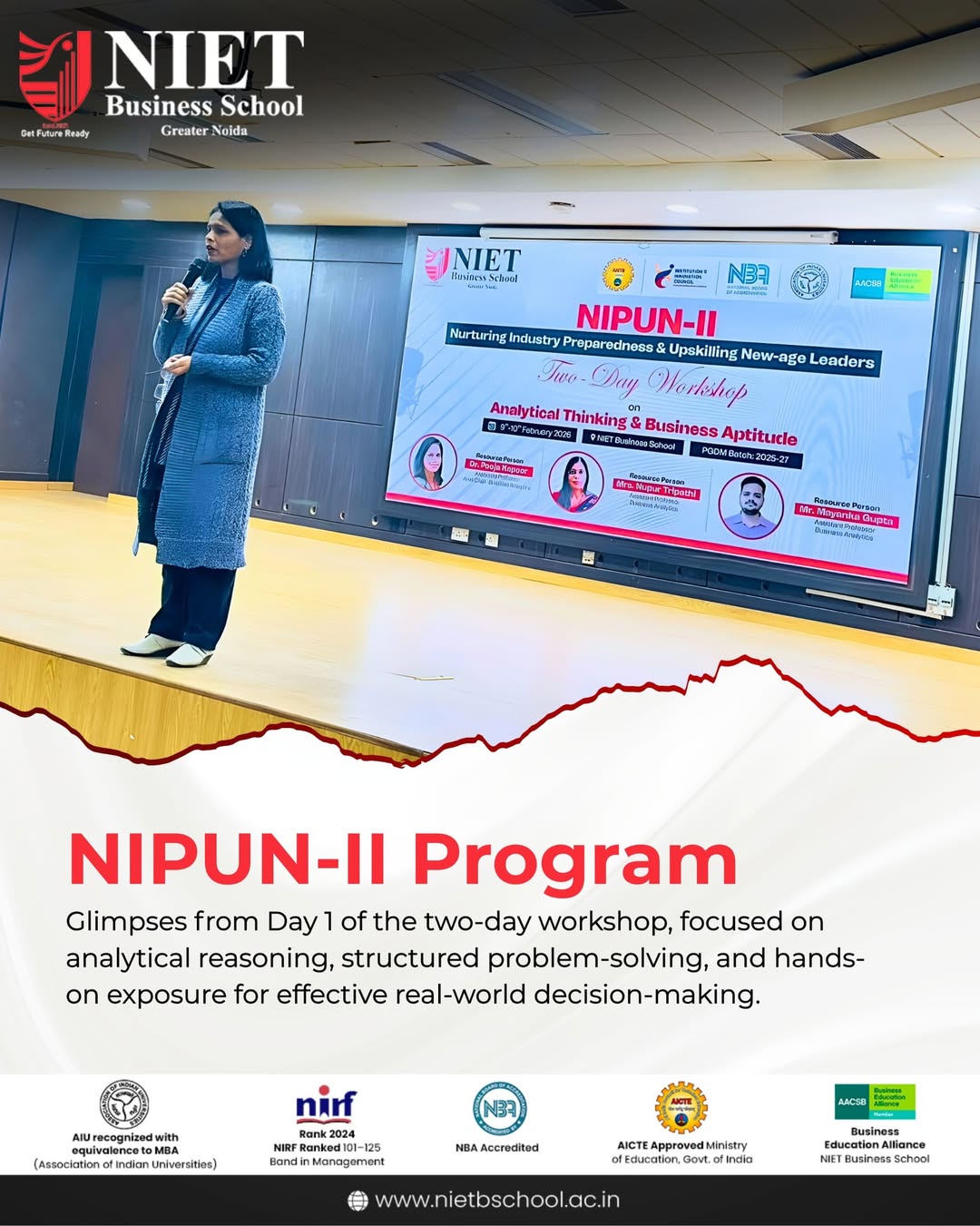 NIPUN-II Program Day 1: Analytical Thinking &amp; Business Aptitude Workshop for PGDM 2025–27 Batch