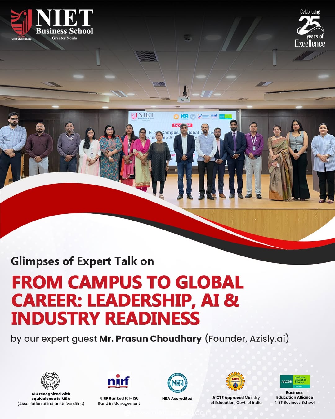 NIET Business School Hosts Expert Talk on “From Campus to Global Career: Leadership, AI & Industry Readiness”