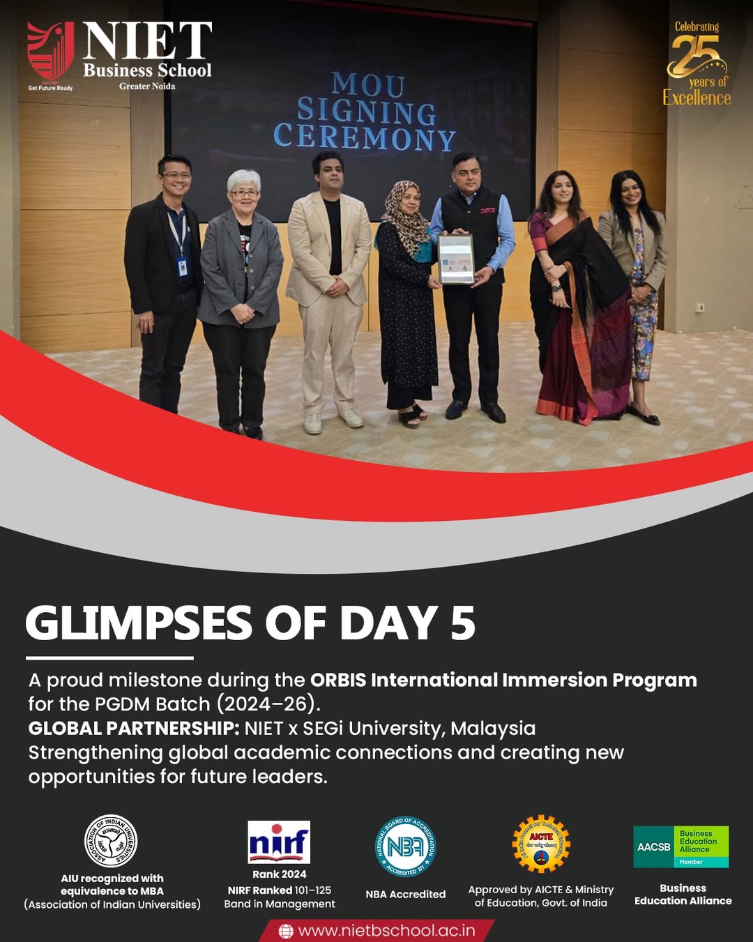 NIET PGDM Batch Day 5 Highlights: NIET Partners with SEGi University During ORBIS Malaysia Immersion