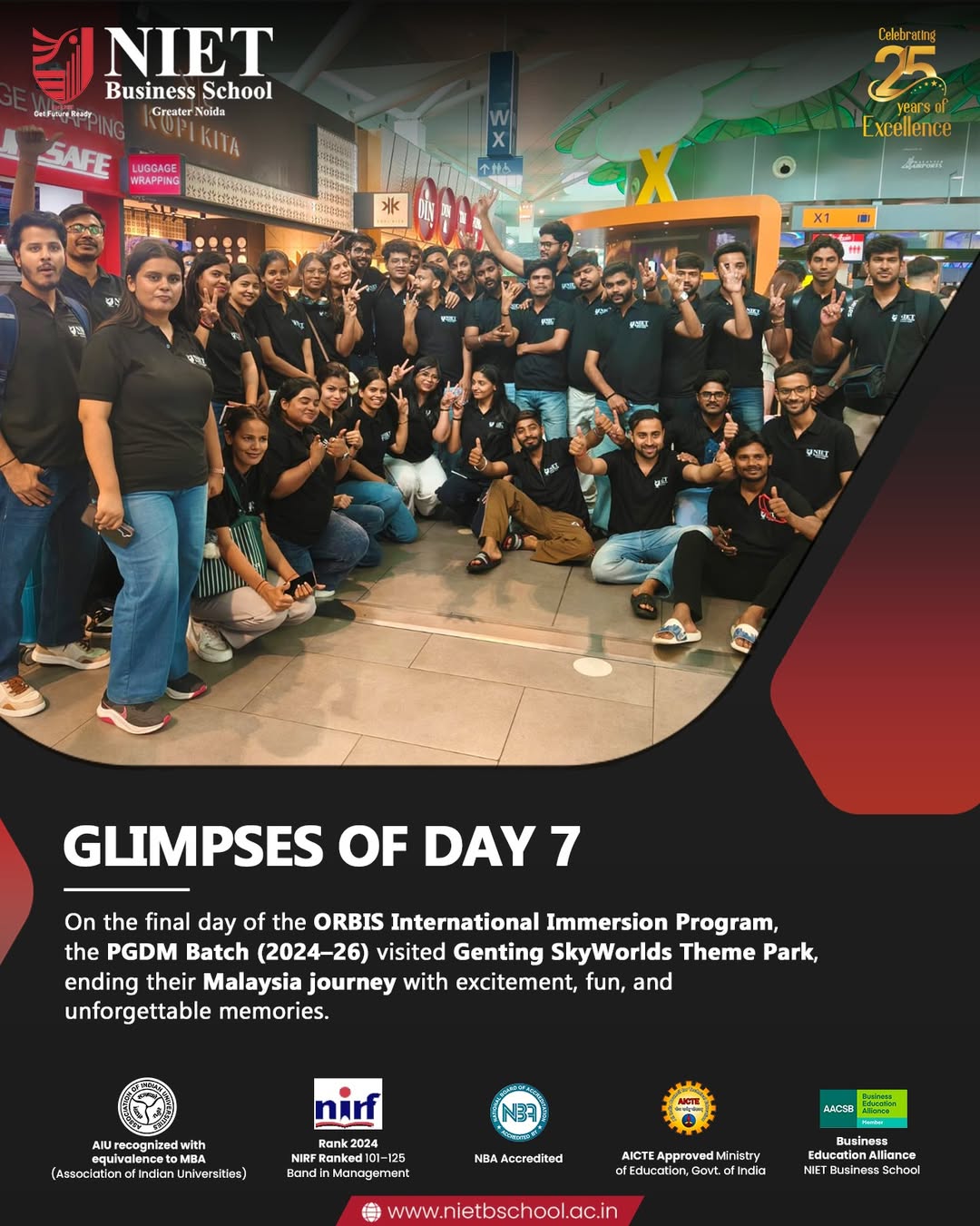 NIET PGDM Batch Wraps Up ORBIS Malaysia Journey with Genting SkyWorlds Visit: Day 7 Highlights