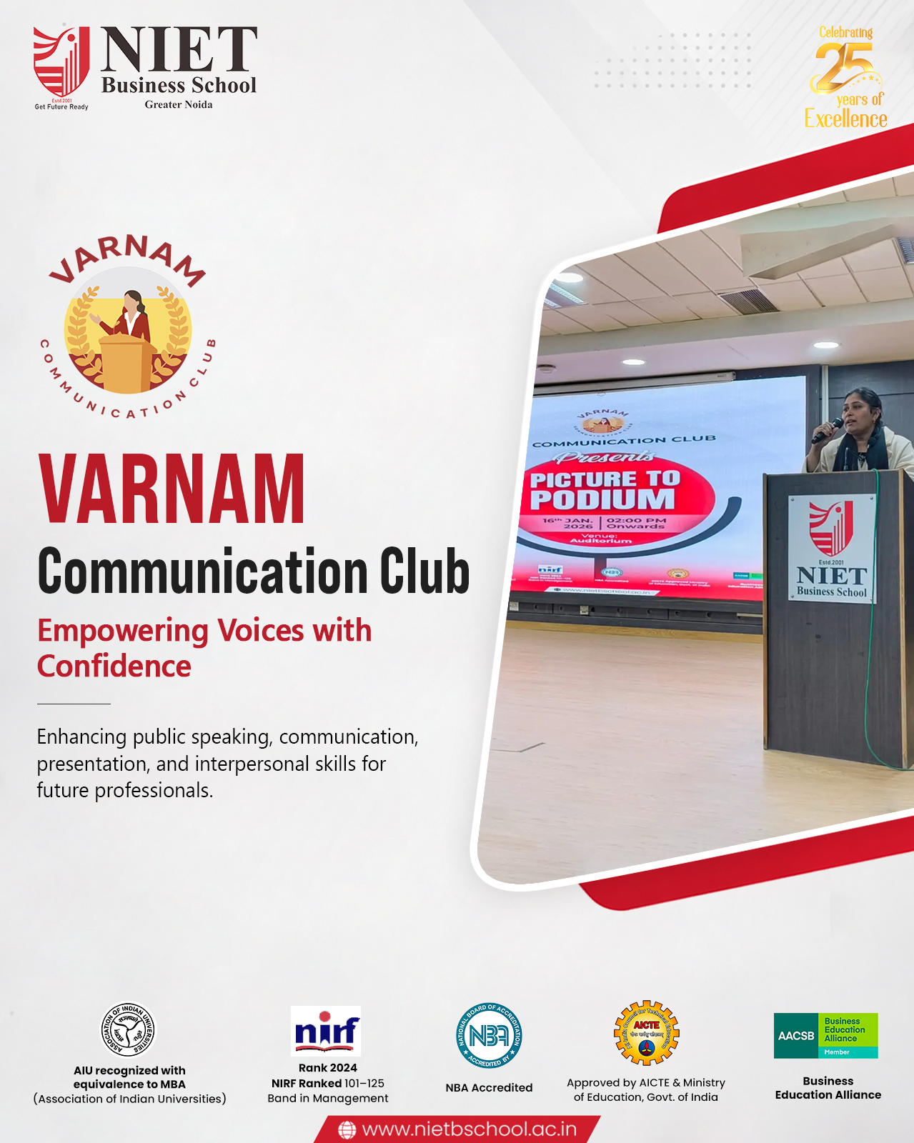 VARNAM Communication Club – Empowering Voices with Confidence at NIET Business School