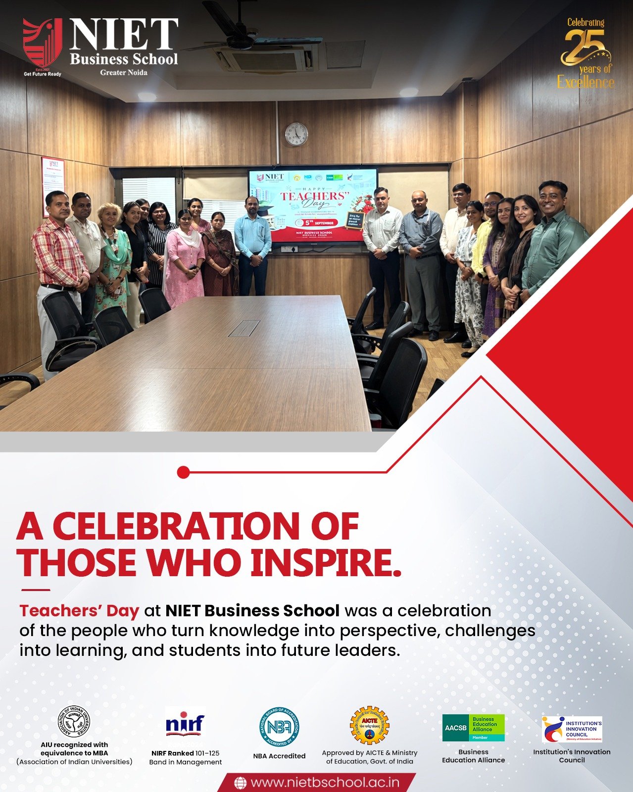Teachers’ Day Celebration at NIET Business School – Honouring Educators, Dedication and the Spirit of Teaching