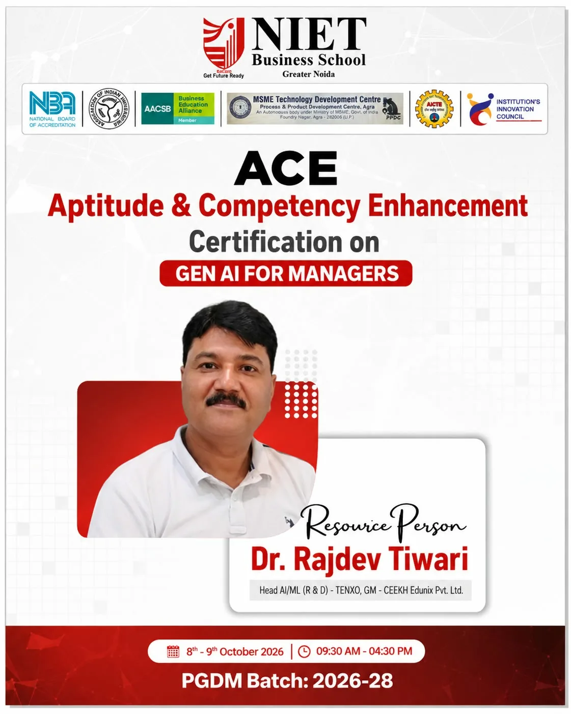 ACE Certification Program on Gen AI for Managers at NIET Business School
