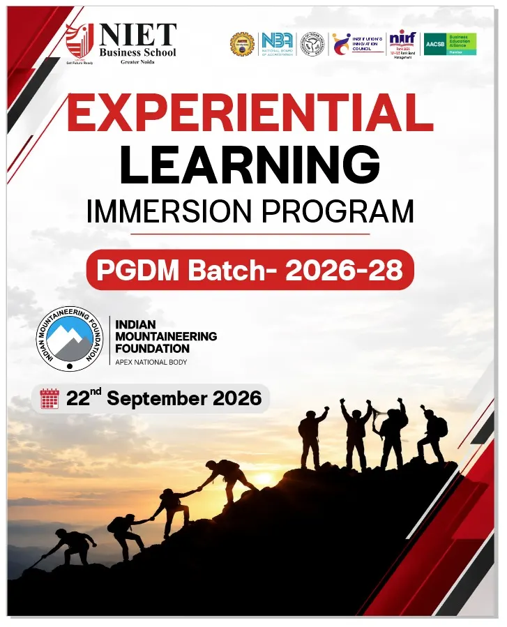 Experiential Learning Immersion Program in Collaboration with Indian Mountaineering Foundation at NIET Business School