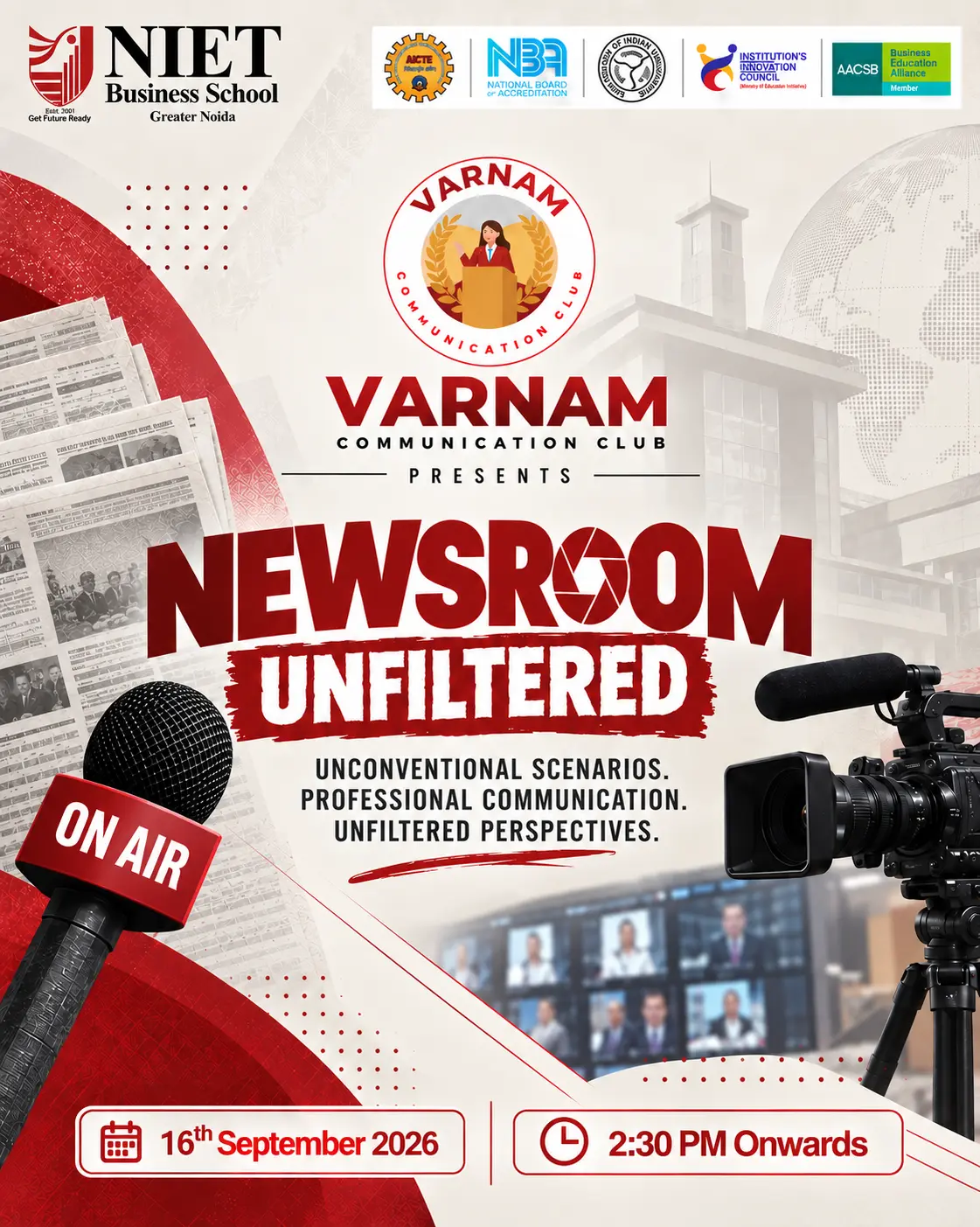 Newsroom Unfiltered – Communication Club Activity at NIET Business School